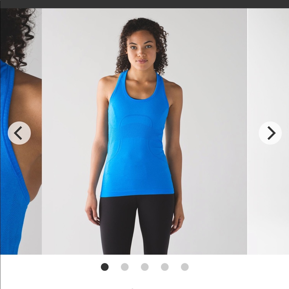 Lululemon swiftly tech tank, bright blue size 4
